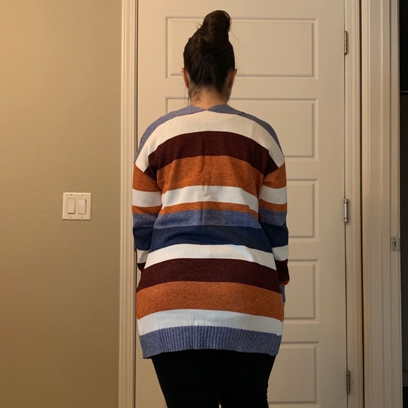 Multicolored Striped Cardigan Sweater - Picture 6 of 8